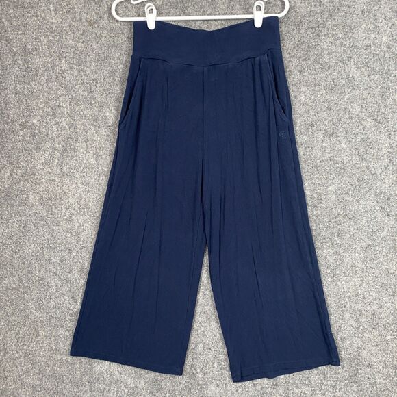 Cozy Earth Pants Womens Size M Blue Knit Crop Pull on Lounge Casual